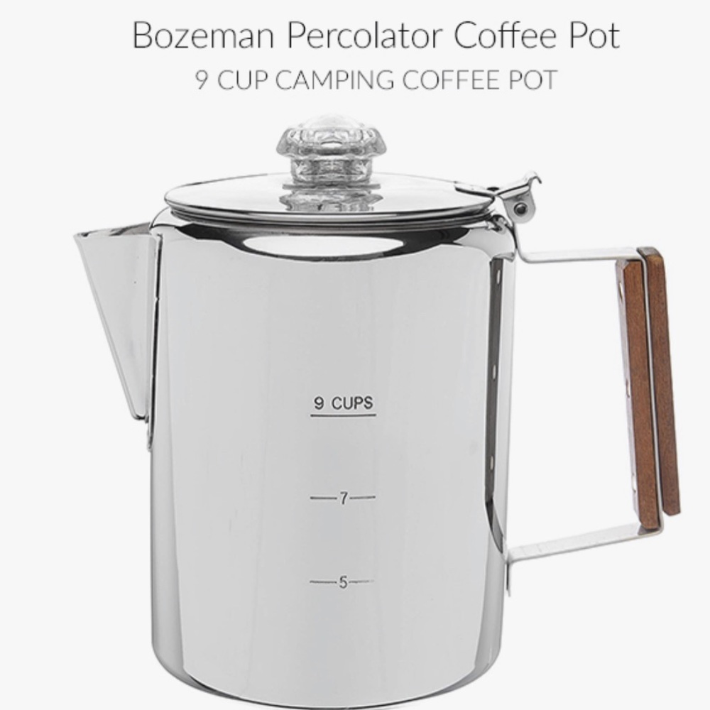 COLETTI Bozeman Stainless Steel Coffee Percolator 9 Cup